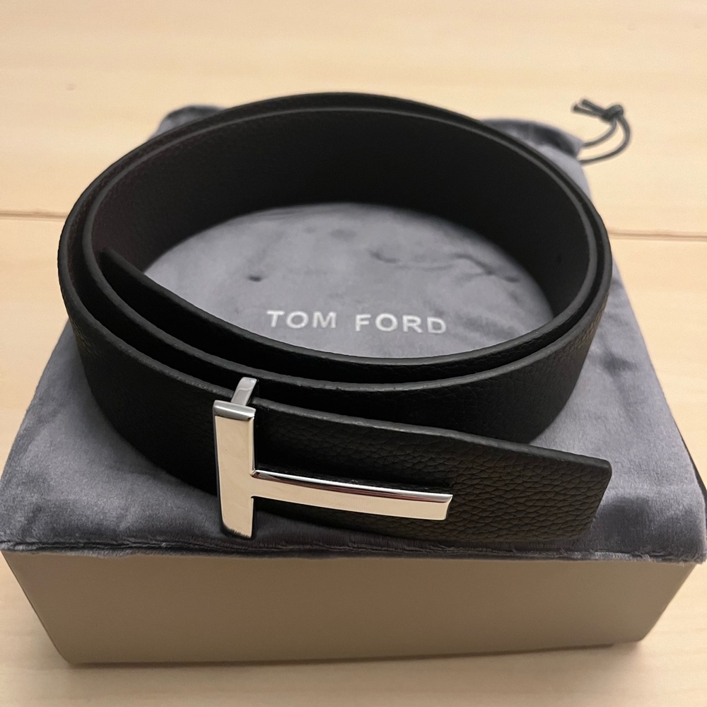 Tom Ford belt silver buckle
